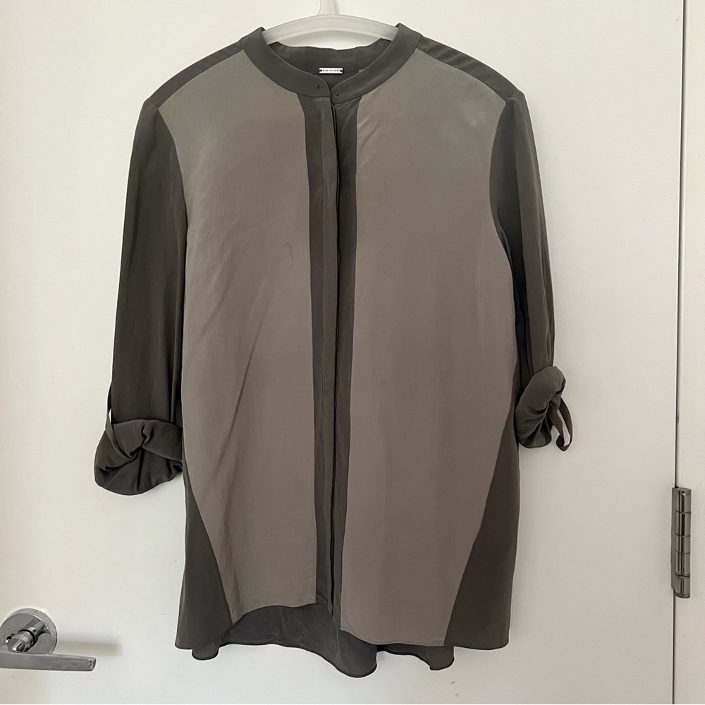 Elie Tahari Women’s Long-Sleeve Shirt Gray